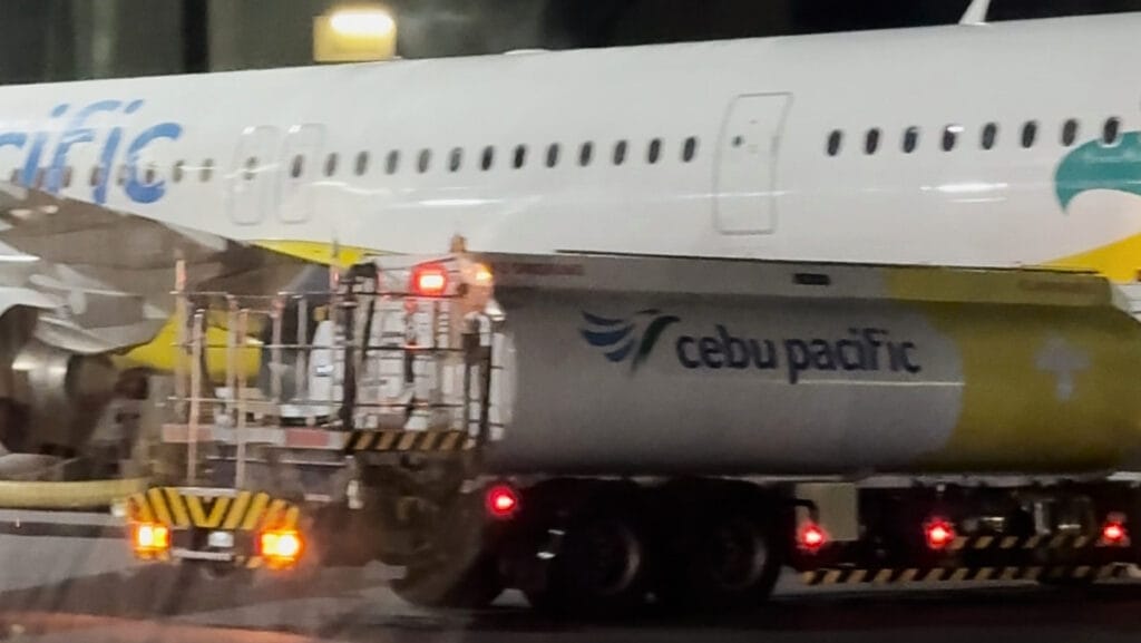 jet fuel truck refuelling aircraft with Jet A1 at airport